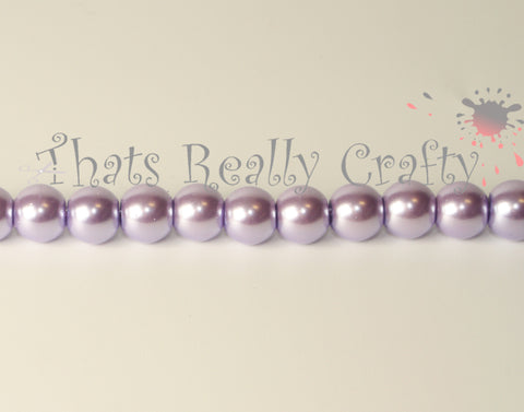 Lavender Pearlised Glass Pearl Beads 8mm TRC090