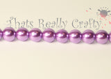 Dark Orchid Pearlised Glass Pearl Beads 10mm TRC092