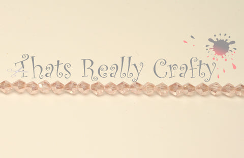 Rose AB Colour Faceted Bicone 4X4 Glass Beads TRC102