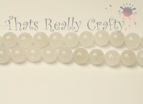 White Jade Round 16" Natural Gemstone 10mm Approx 40pcs. TRC127