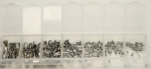 Platinum Plated Cord Ends Nickel Free Mixed Box 4-8x2-5mm 180pcs TRC157