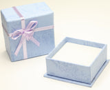 Lilac Square Jewellery Gift, Ring, Earing Box with Lilac Ribbon & Flower 5x5x3.5cm TRC178