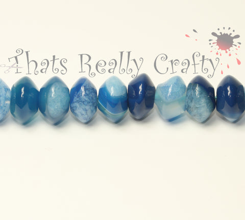 Natural Agate Abacus Dodger Blue Agate Round 14x8mm Approx 40pcs per strand TRC192