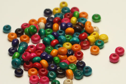 Mixed Colours Wooden Abacus Beads 4mm Approx 200pcs TRC217