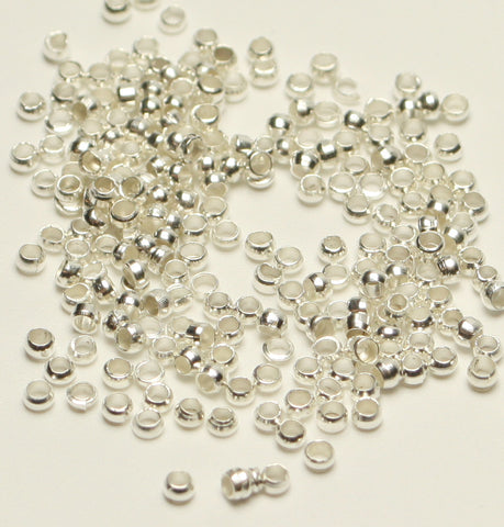 Silver Plated Crimp Beads Nickel Free 2mm Approx 900pcs. TRC223