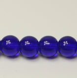 Dark Blue Glass Round Beads 8mm Approx 40pcs. TRC228