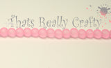 Pink Pearl Transparent Frosted Glass Round Beads 6mm Approx 70pcs. TRC231