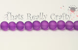 Purple Transparent Frosted Glass Round Beads 8mm Approx 50pcs. TRC232