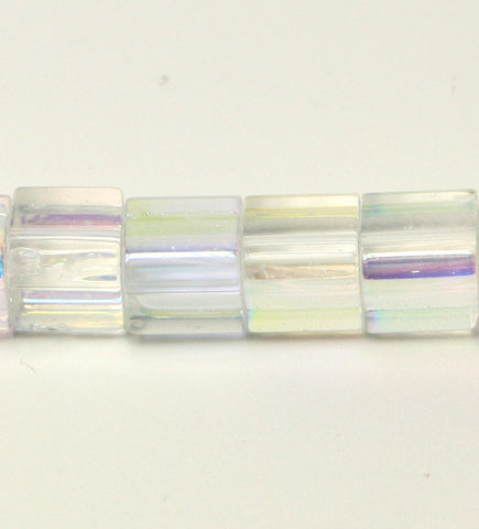 Clear AB Colour Plated Glass Cubes 6x6mm Approx 52pcs. TRC234