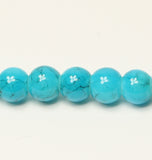 Sky Blue Drawbench Glass Round Beads 6mm Approx 62pcs. TRC235