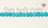 Sky Blue Drawbench Glass Round Beads 6mm Approx 62pcs. TRC235