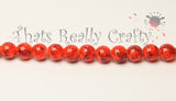 Red Orange Drawbench Glass Round Beads 8mm Approx 50pcs. TRC239