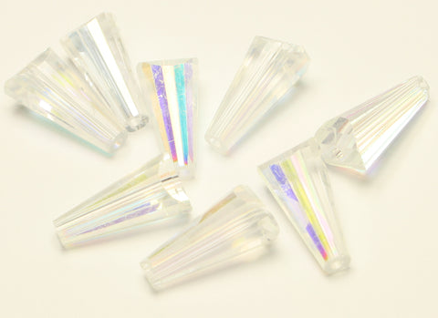 Clear Faceted Cone Glass Beads AB Colour 16x8mm Approx 20pcs OR 50pcs TRC241 TRC429