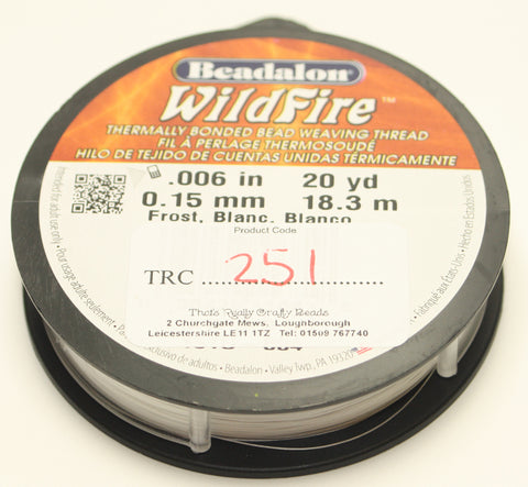 Beadalon Wildfire .006" 20yd 0.15mm Frost Blanc TRC251