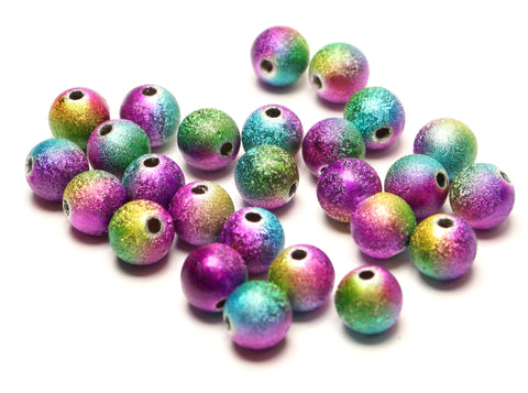 Multi Colour Stardust Beads Matte Finish 8mm Approx 20g. TRC277