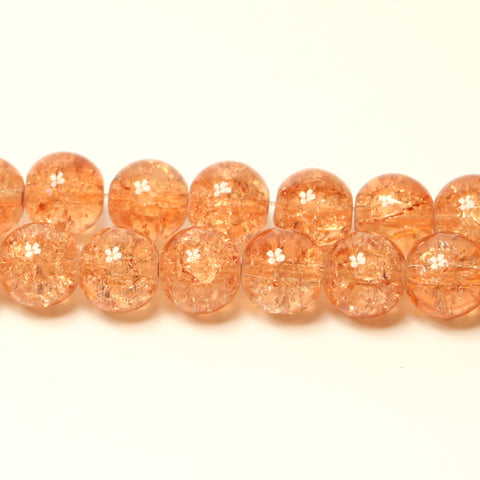 Light Brown Crackle Glass Beads Jewellery Beads 10mm Approx 40pcs Beads TRC282