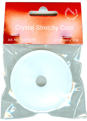 Crystal Stretchy Cord Clear / Black 0.8mm 8m TRC321