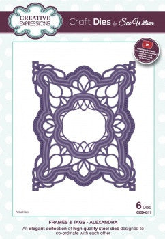 Alexandra Frame and Tags Collection Dies By Sue Wilson Creative Expressions CED4311