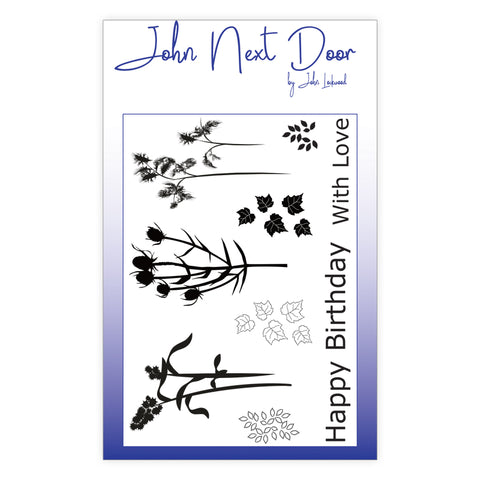 Autumn Flowers John Next Door Clear Stamp 9 pcs By John Lockwood JND0003