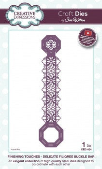 Delicate Filigree Buckle Bar Craft Dies Finishing Touches Collection Creative Expressions by Sue Wilson CED1454