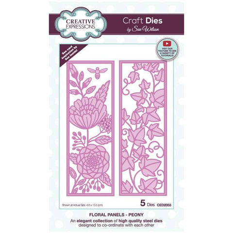 Peony Floral Panels Die By Sue Wilson Creative Expressions CED2053