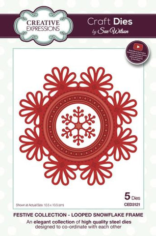 Looped Snowflake Frame Festive Frame Collection Creative Expressions Sue Wilson CED3121