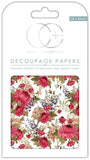 Red Peony Decoupage Paper 35 x 40cm pk 3 By Craft Consortium CCDECP141