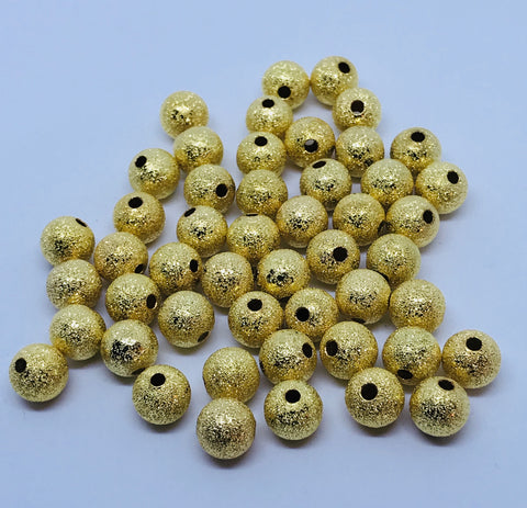 Gold Stardust Beads Round 8mm TRC325
