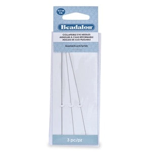 Beadalon Collapsible Big Eye Beading Needles 5" 3 Pack  or Assorted 6 Pack TRC264