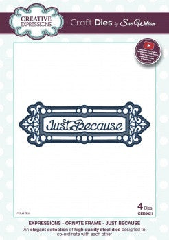 Just Because Expressions Ornate Frame Craft Dies by Sue Wilson Creative Expressions CED5421