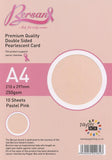 Pastel Pink Bersan Premium Pearlescent card 250gsm 10 Sheets