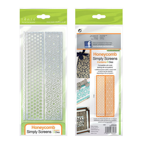 Honeycomb Hexagon Simply Screen Strip Die Set By Tonic Studios 1048e