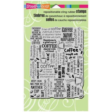 Cling Coffee Background Stampendous Fran's Cling Rubber Stamps CRR198