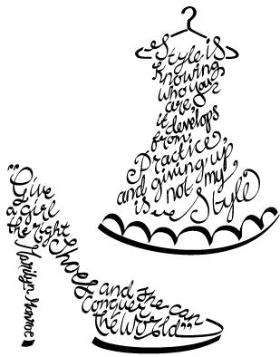 Claritystamp Shoe and Dress Stamp Set Unmounted Clear Stamp By Claritystamp