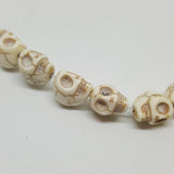 Ivory Skull Synthetic Howlite Jewellery Beads 12x10mm Approx 30 Beads TRC278