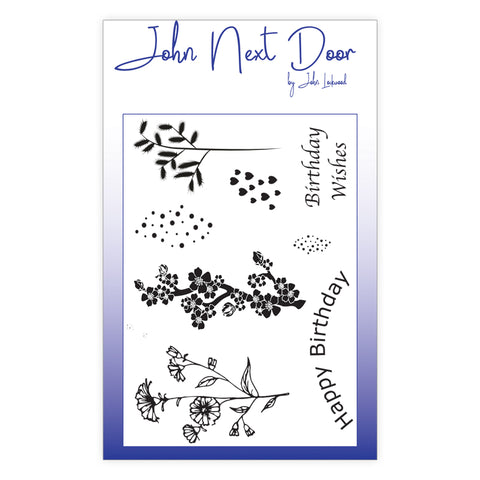 Spring Flowers John Next Door Clear Stamp 8 pcs By John Lockwood JND0001