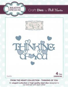 Thinking Of You From the Heart Collection Die by Phill Martin Creative Expressions CEDPM1003