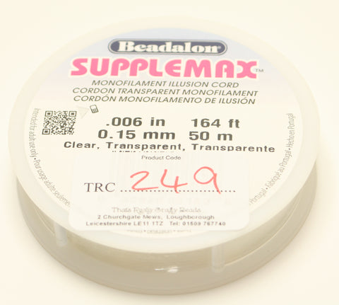 Beadalon Supplemax .006" 164ft (0.15mm) Clear Transparent TRC249