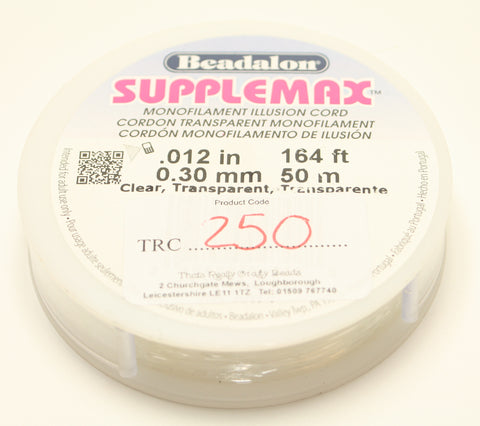 Beadalon Supplemax .012" 164ft 0.30mm Clear Transparent TRC250
