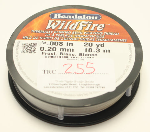 Beadalon Wildfire .008" 20yd 0.20mm Frost Blanc TRC255