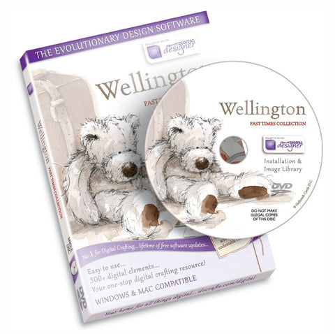 Wellington Bear Past Times Template Craft Computer Design Software CD-Rom Dvd by Docraft